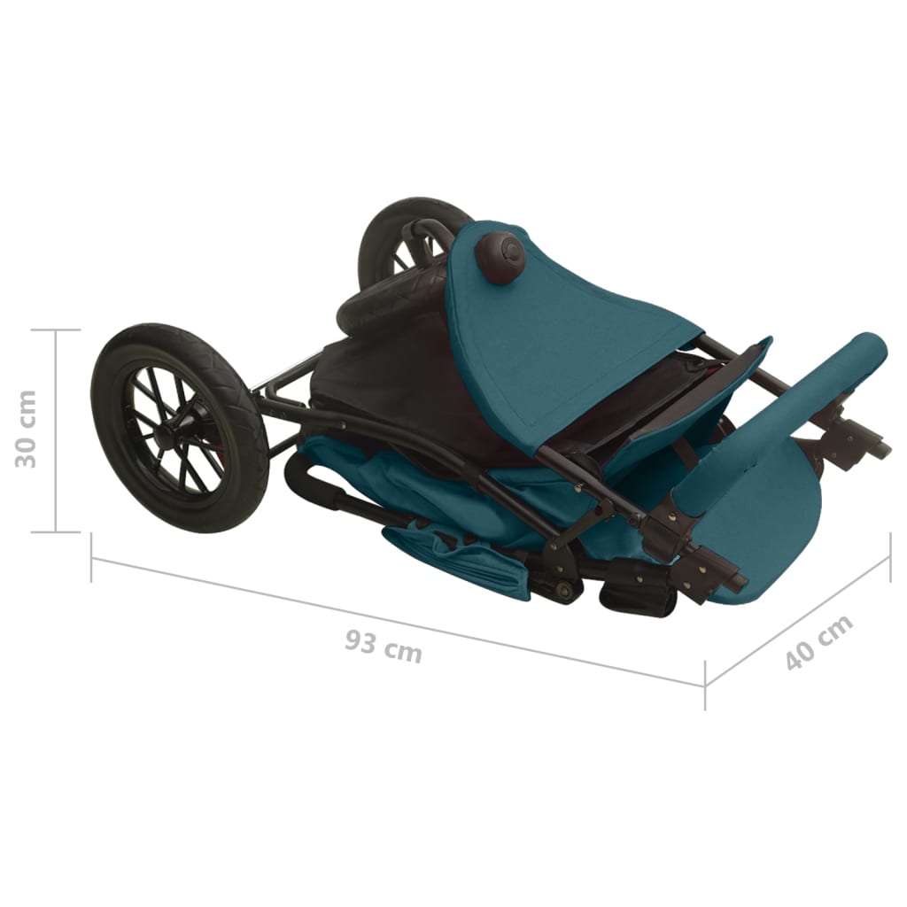 vidaXL Otroški voziček zelen jeklen