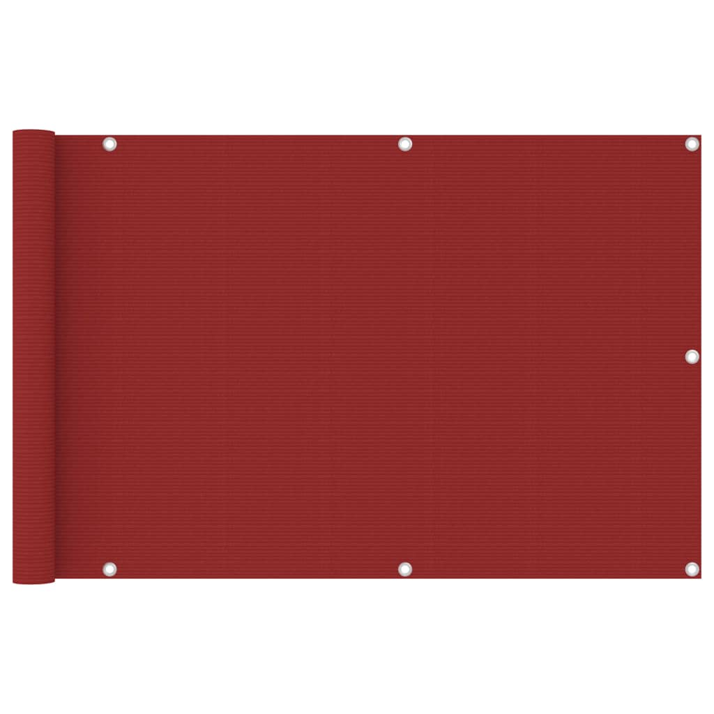 vidaXL Balkonsko platno rdeče 90x400 cm HDPE