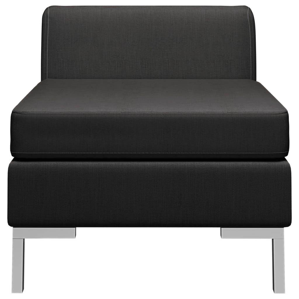 vidaXL Sekcijski sredinski kavč z blazino blago črn