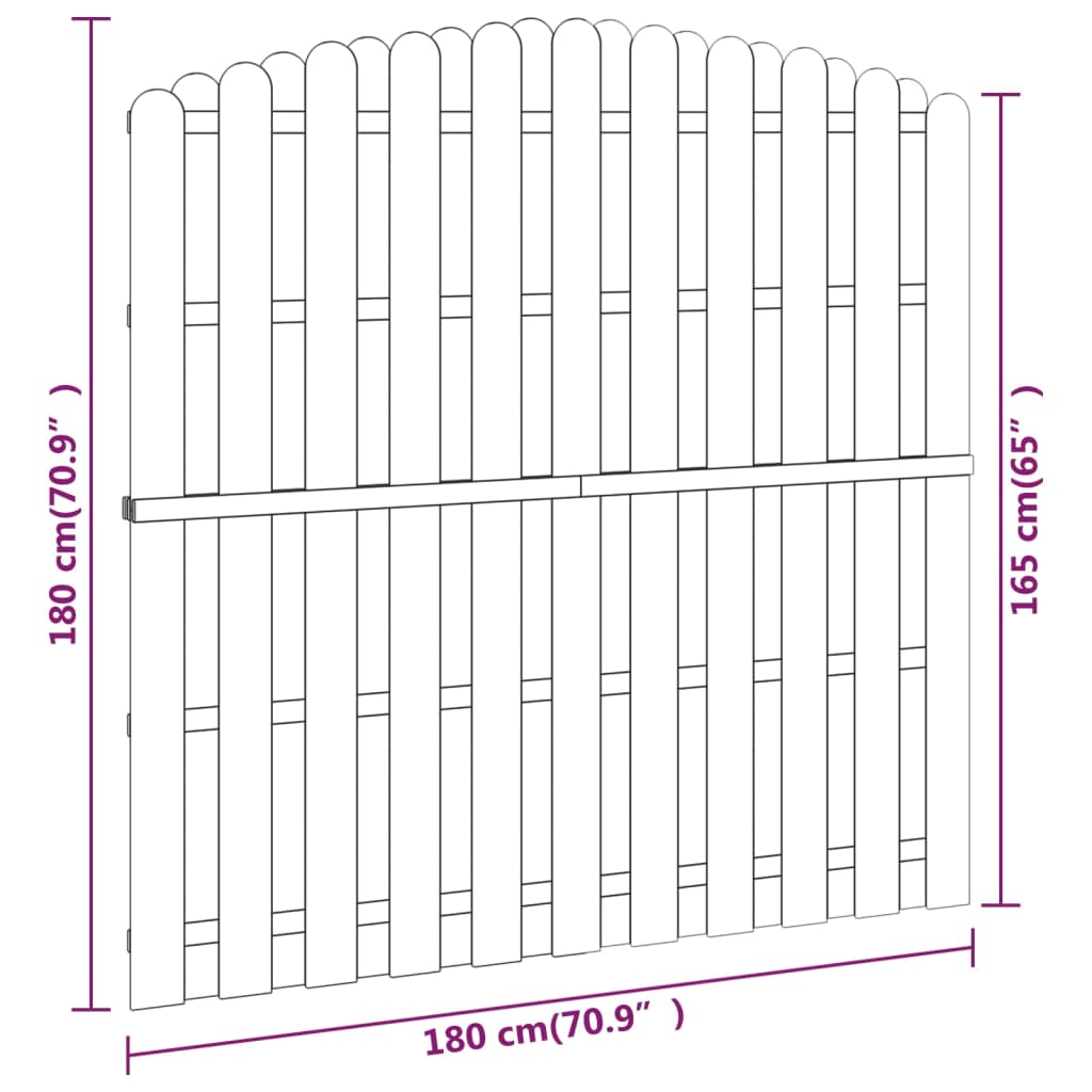 vidaXL Ograjni panel impregnirana borovina 180x(165-180) cm