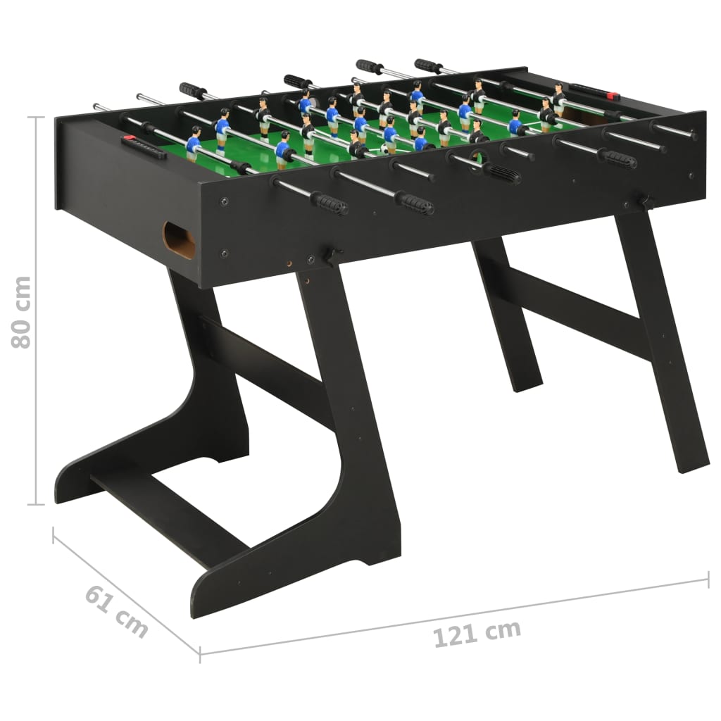 vidaXL Zložljiva miza za namizni nogomet 121x61x80 cm črna