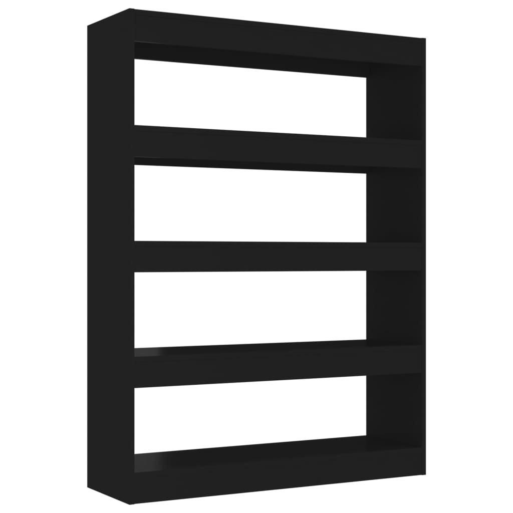 vidaXL Knjižna omara/pregrada črna 100x30x135 cm