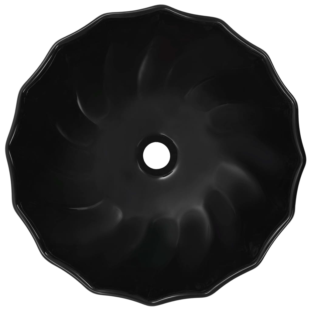 vidaXL Umivalnik 46x17 cm keramičen črn
