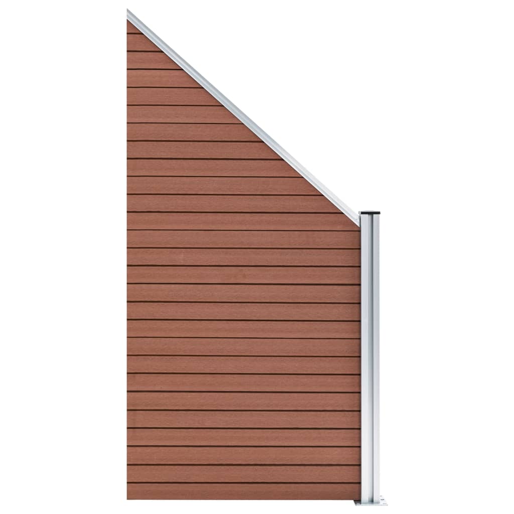 vidaXL WPC ograjni paneli 10 kvadratnih + 1 poševni 1830x186 cm rjavi
