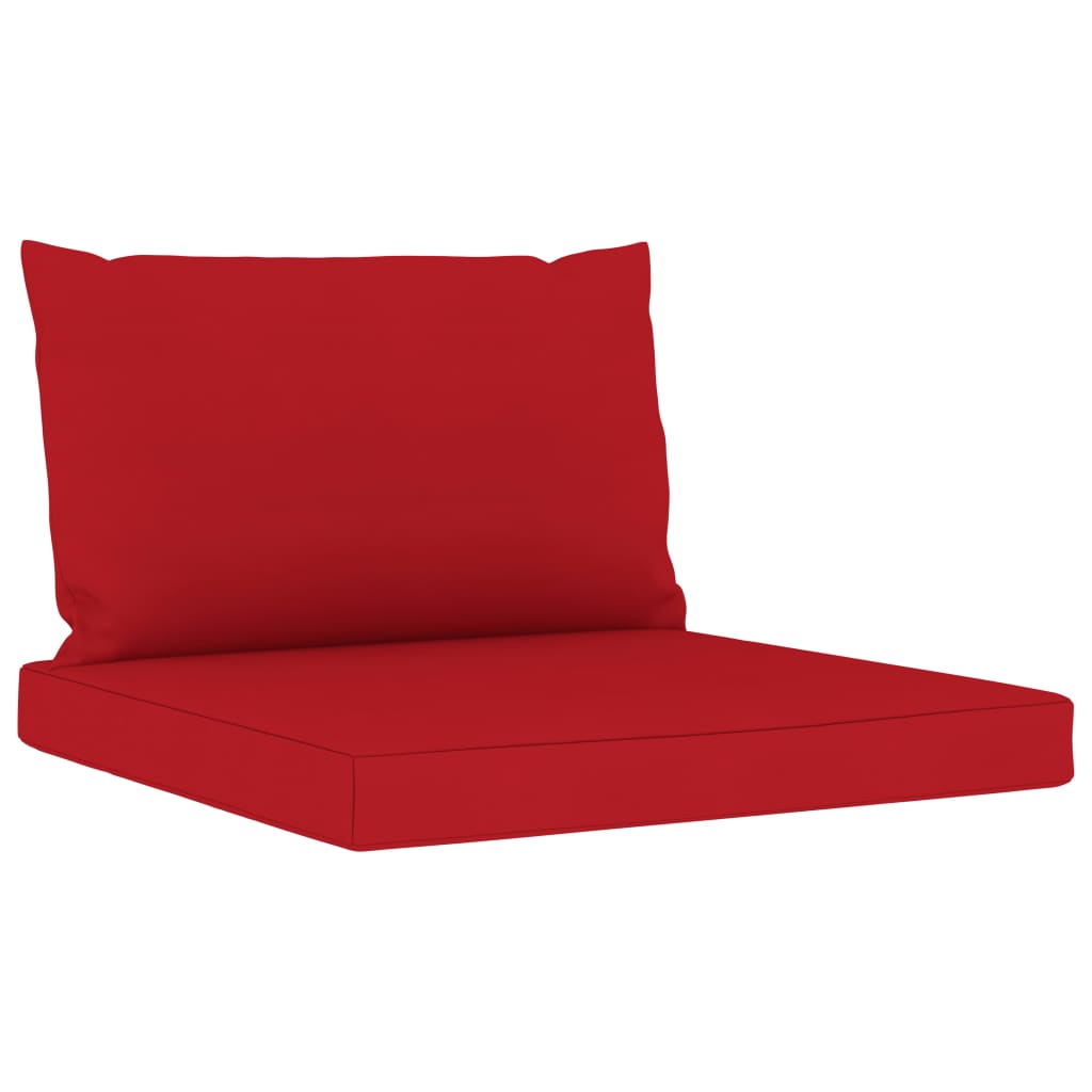 vidaXL Vrtna sedežna garnitura 10-delna z rdečimi blazinami