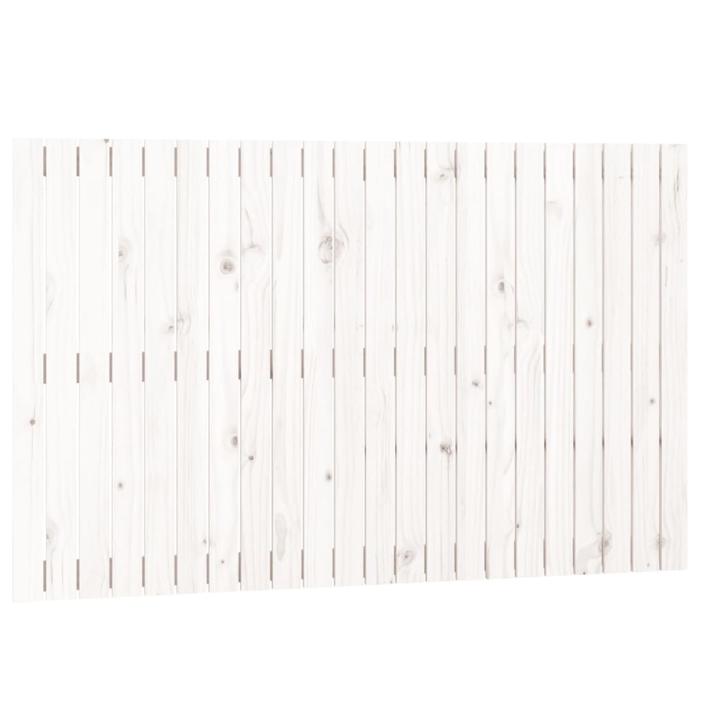 vidaXL Stensko posteljno vzglavje belo 140x3x90 cm trdna borovina
