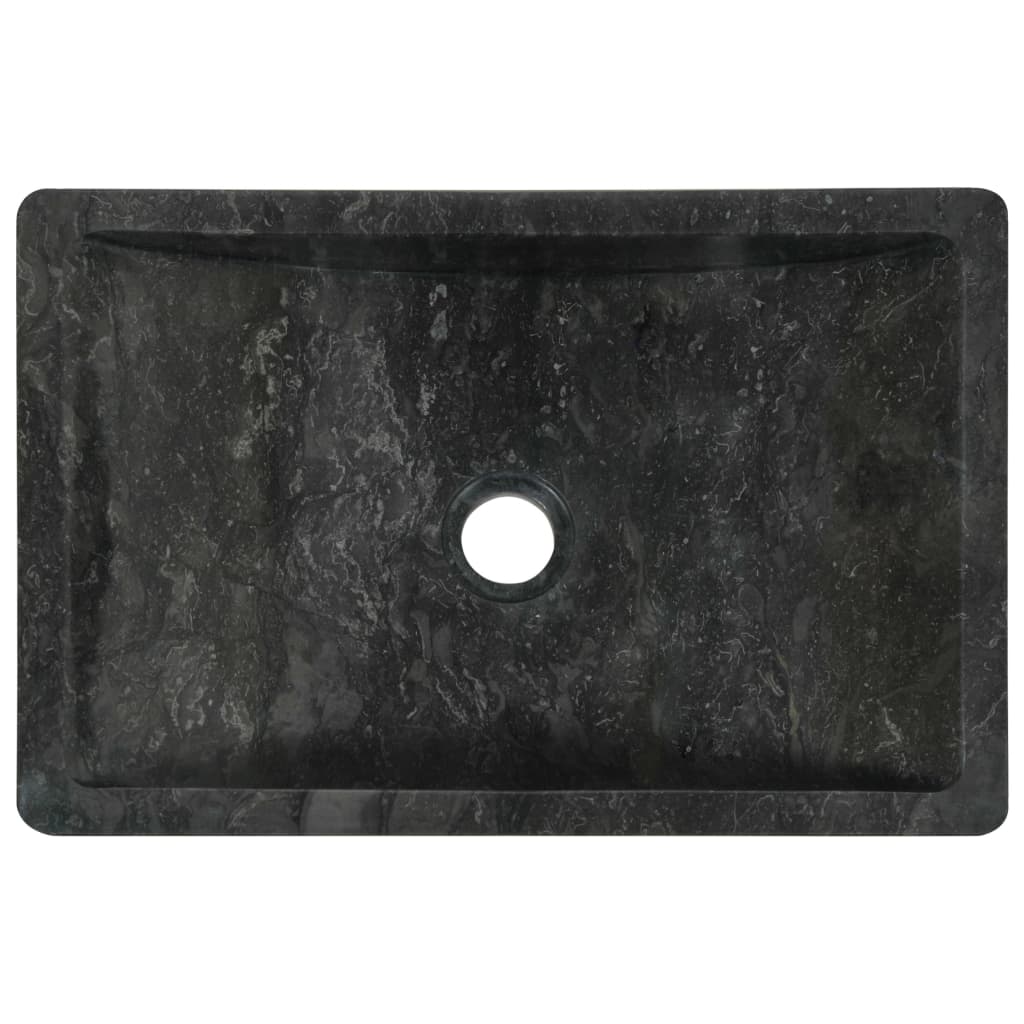 vidaXL Umivalnik 45x30x12 cm marmor visok sijaj črn