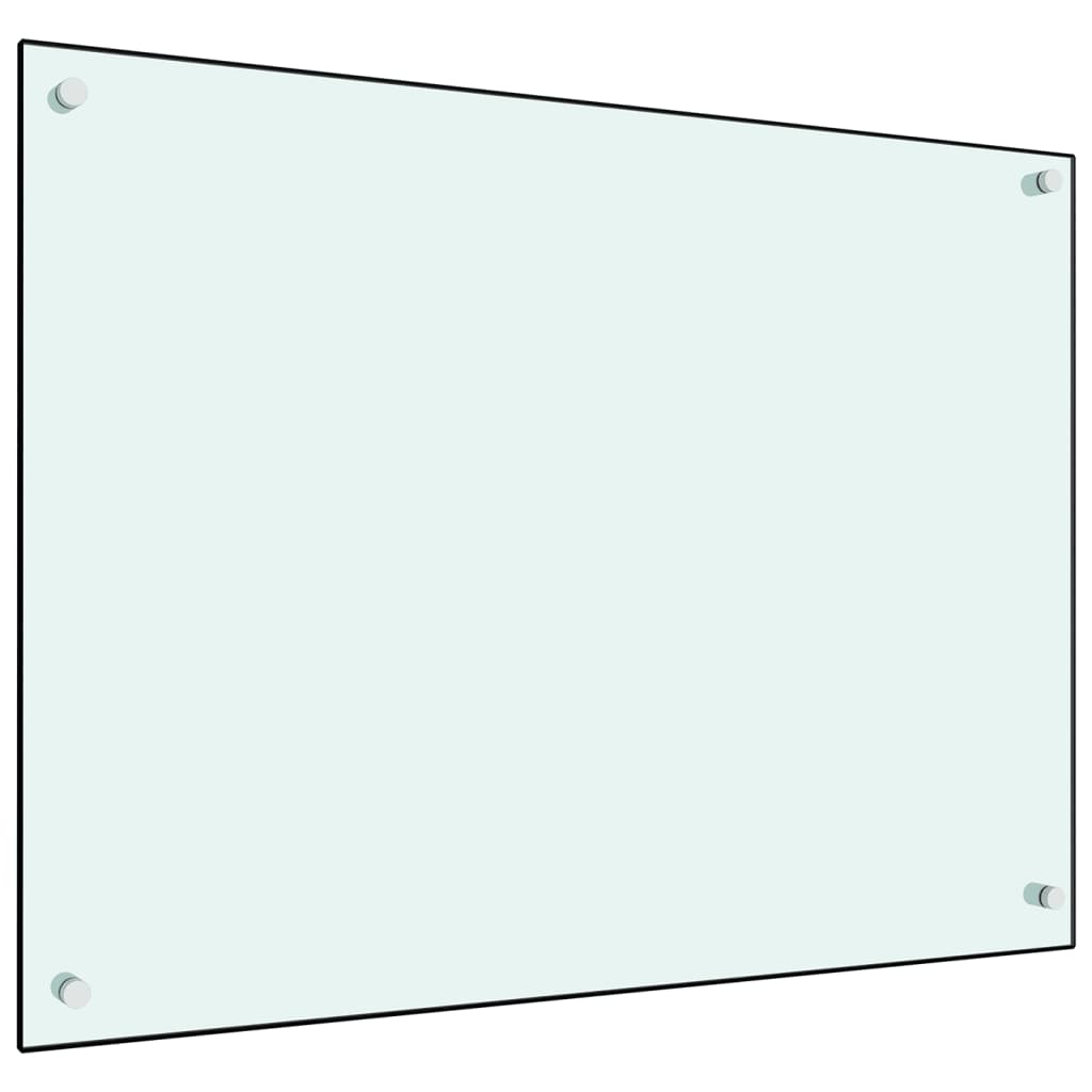 vidaXL Kuhinjska zaščitna obloga bela 80x60 cm kaljeno steklo