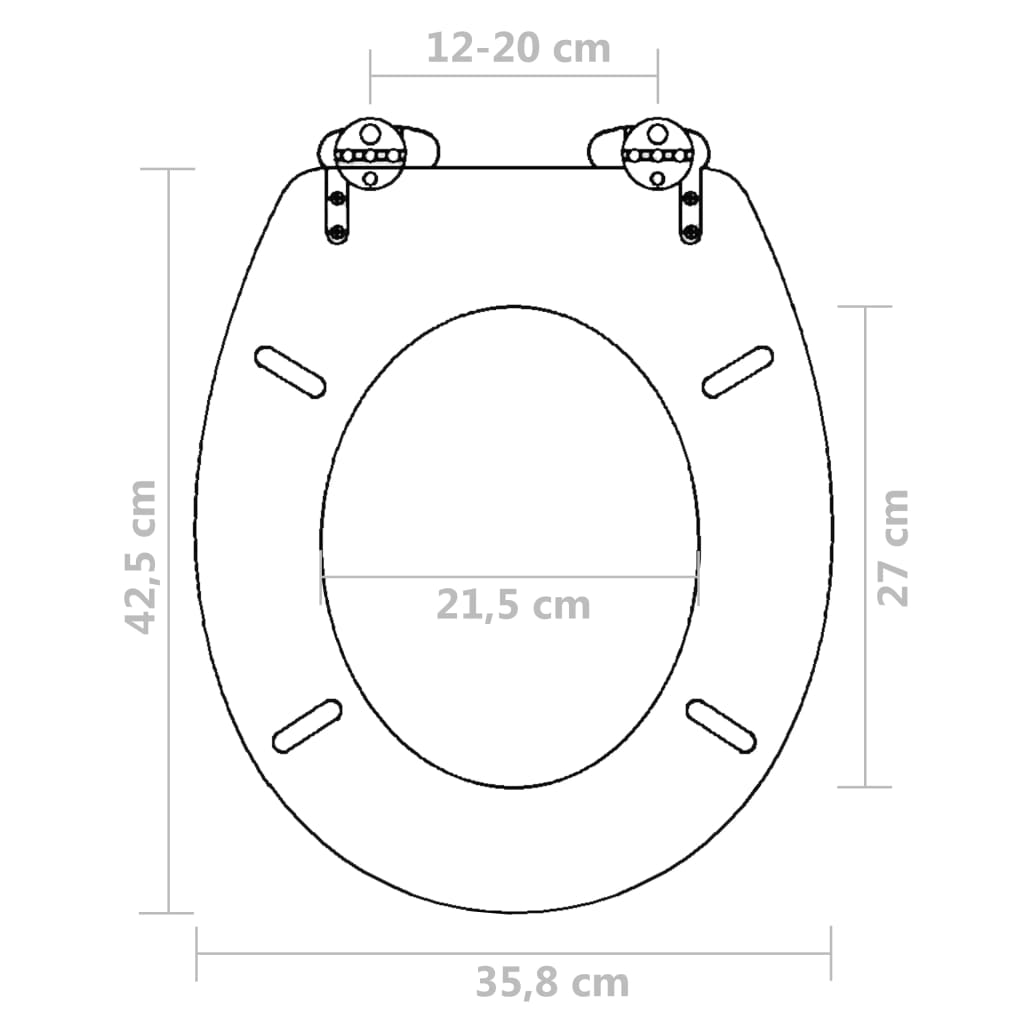 vidaXL Deska za WC školjko MDF počasno zapiranje preprost dizajn rjava