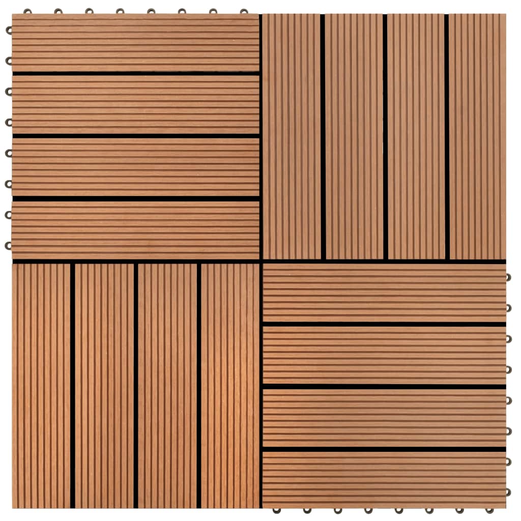 WPC Ploščice 30 x 30 cm 11 kosov za 1 kvadratni meter Rjave barve