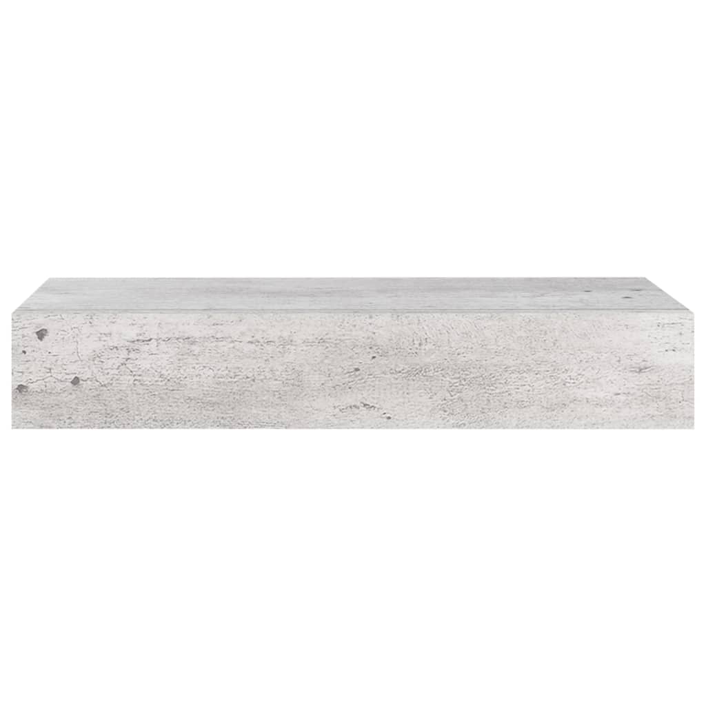 vidaXL Stenska polica s predalom 2 kosa betonsko siva 60x23,5x10cm MDF