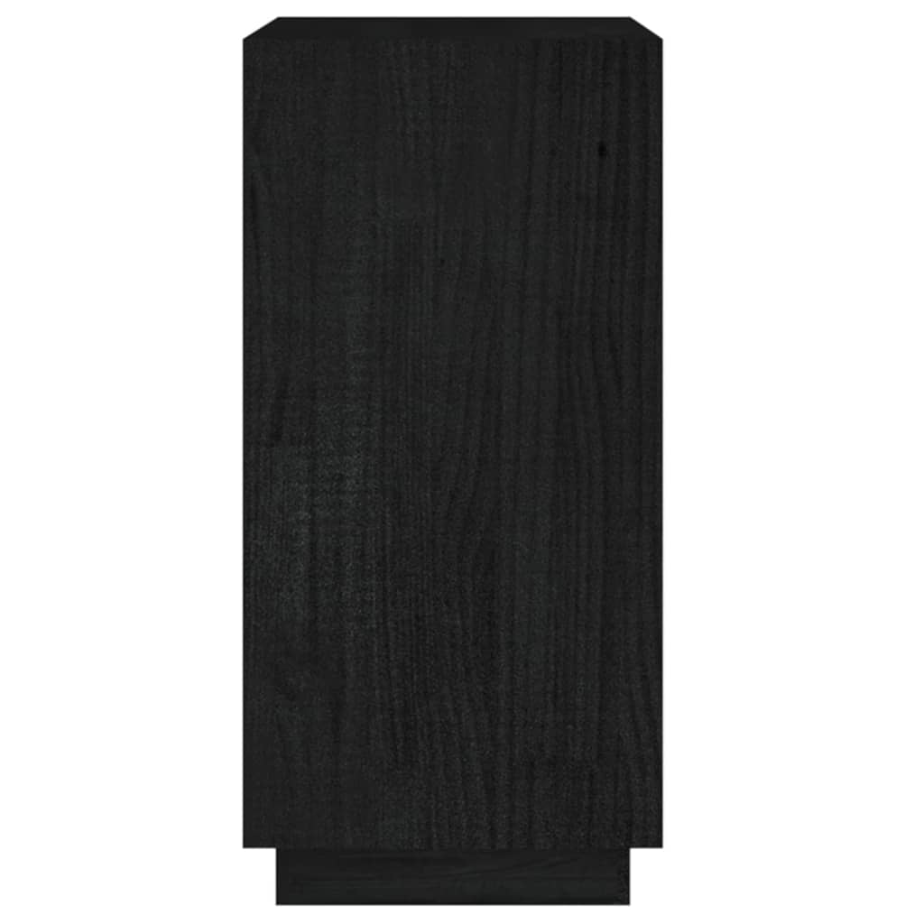 vidaXL Knjižna omara črna 40x35x71 cm trdna borovina