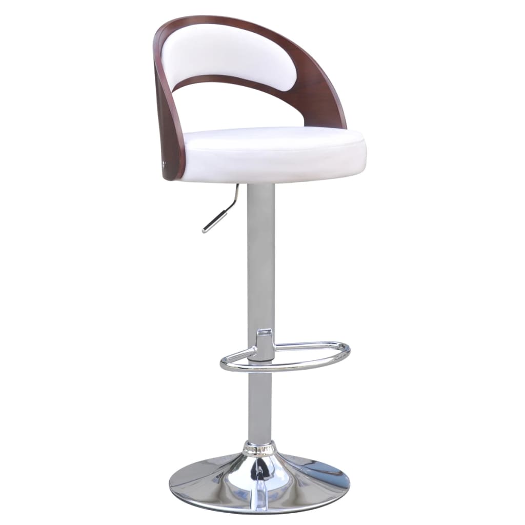 vidaXL Barski stolček 2 kosa okvir iz ukrivljenega lesa umetno usnje
