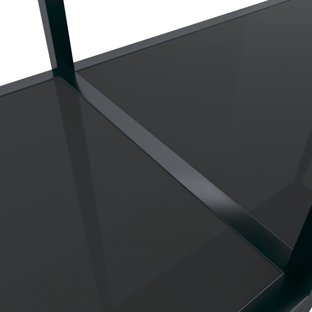 vidaXL Konzolna mizica črna 180x35x75,5 cm kaljeno steklo