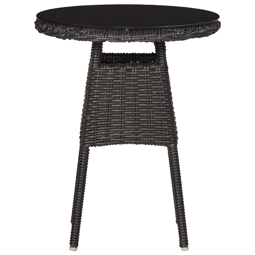 vidaXL Vrtni stoli 2 kosa s čajno mizico poli ratan črne barve