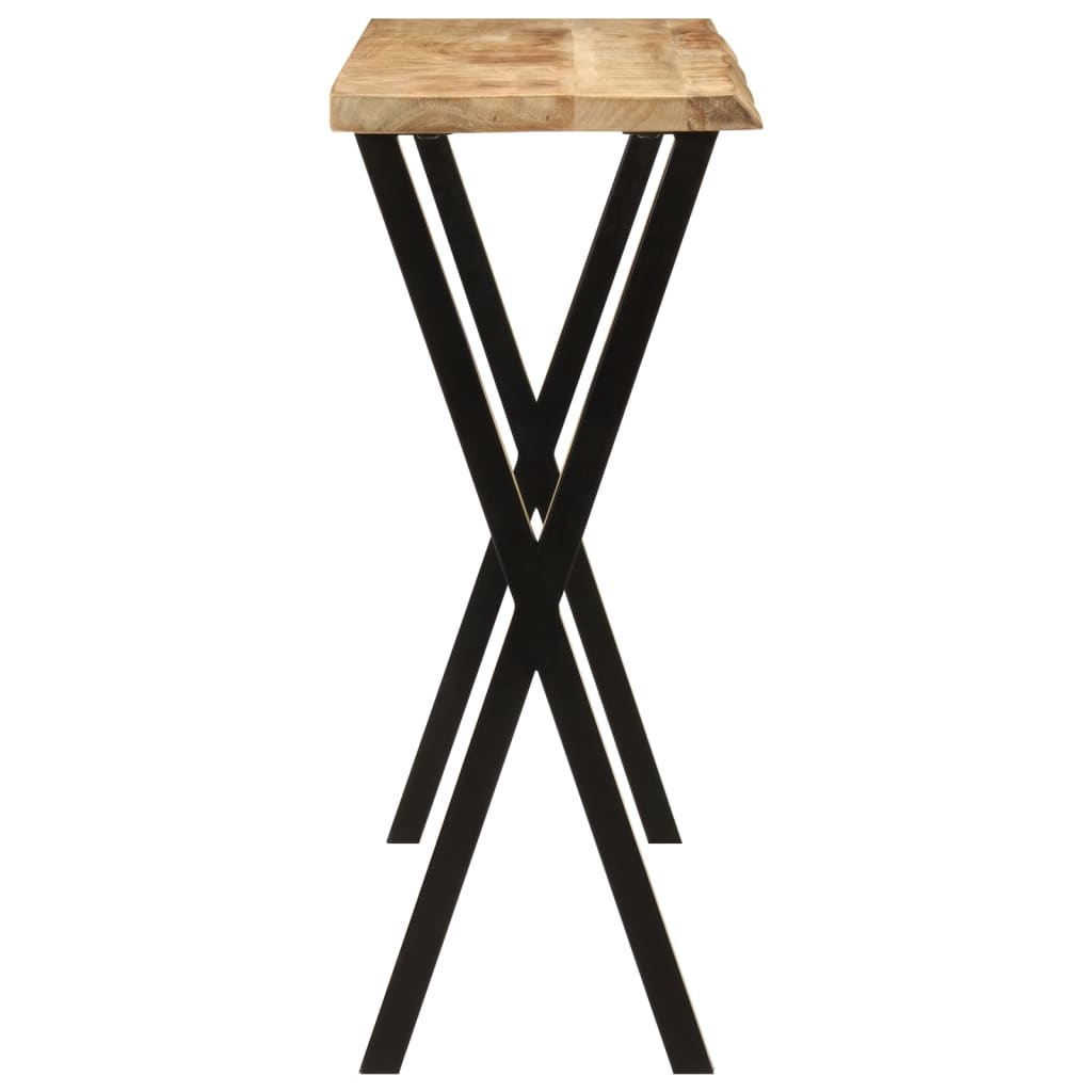 vidaXL Konzolna mizica z naravnim robom 105x33x76 cm trden mangov les