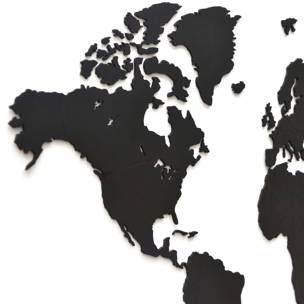 MiMi Innovations Lesen zemljevid sveta Luxury črn 90x54 cm