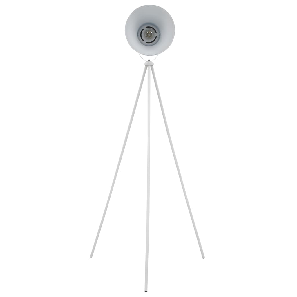 vidaXL Trinožna stoječa svetilka kovinska bela E27