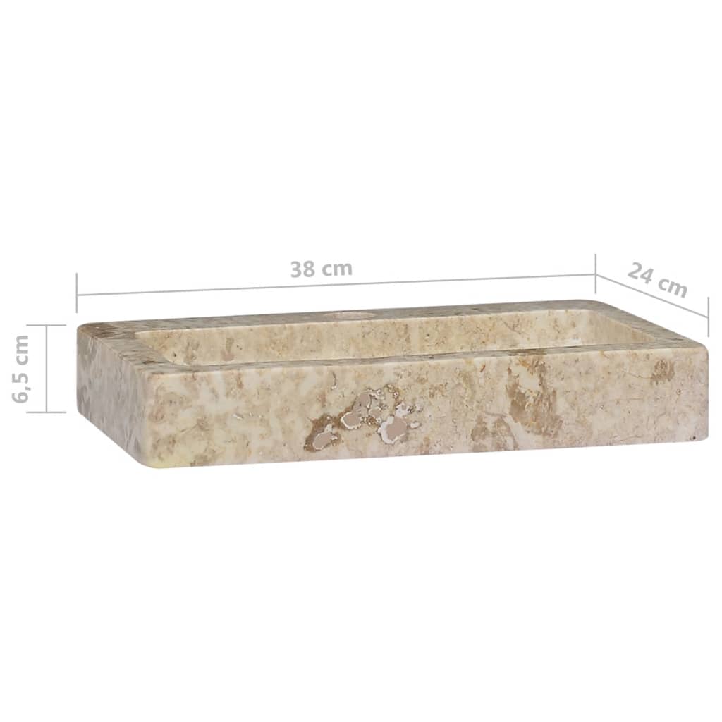 vidaXL Stenski umivalnik krem 38x24x6,5 cm marmor