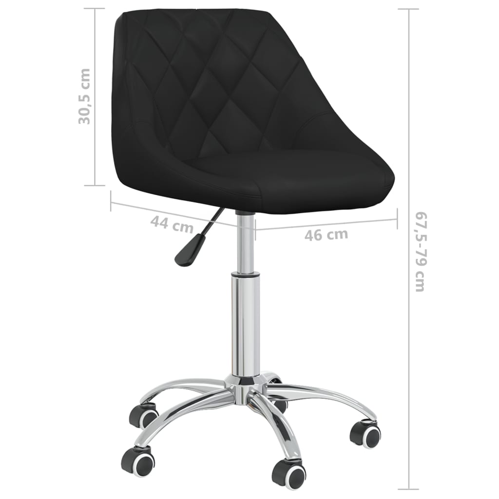 vidaXL Vrtljiv pisarniški stol črno umetno usnje