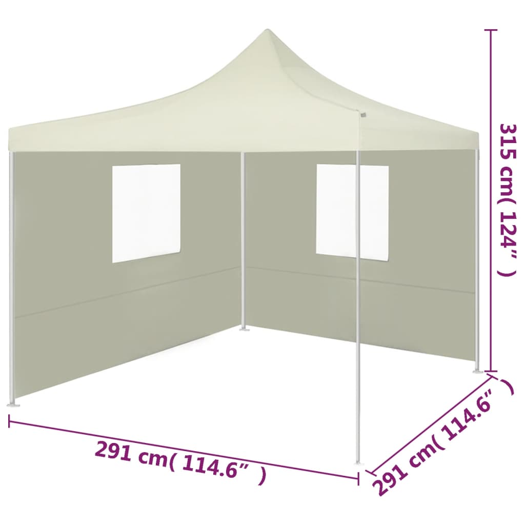 vidaXL Zložljiv šotor z 2 stenama 3x3 m krem