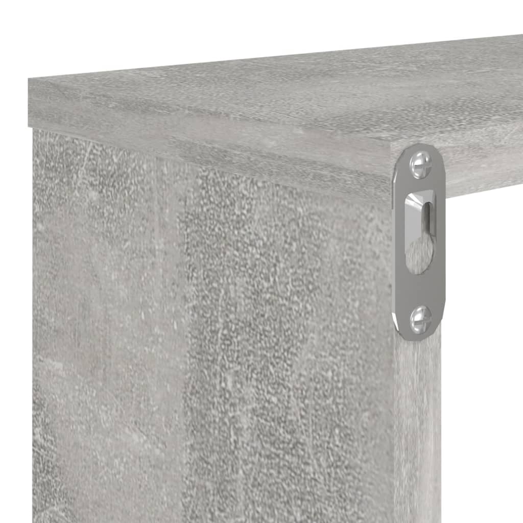 vidaXL Stenske police kockaste 6 kosov betonsko sive 80x15x26,5 cm