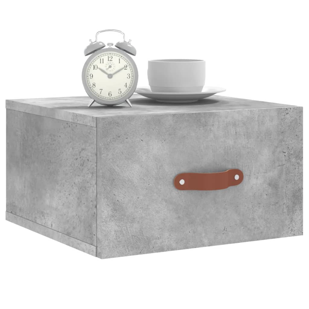 vidaXL Stenska nočna omarica betonsko siva 35x35x20 cm