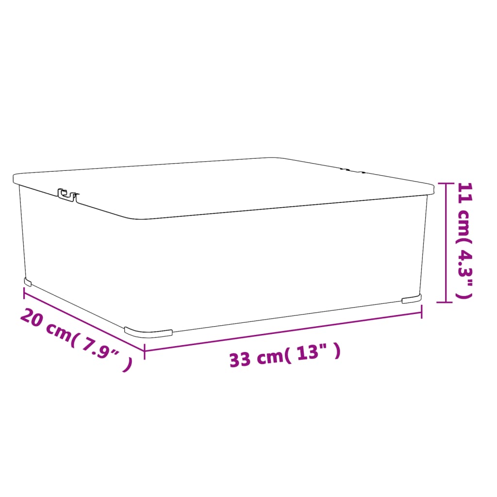 vidaXL Plastične škatle za shranjevanje 12 kosov 5 L zložljive