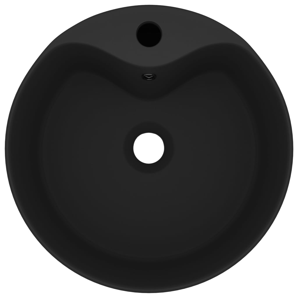 vidaXL Razkošen umivalnik mat črn 36x13 cm keramičen