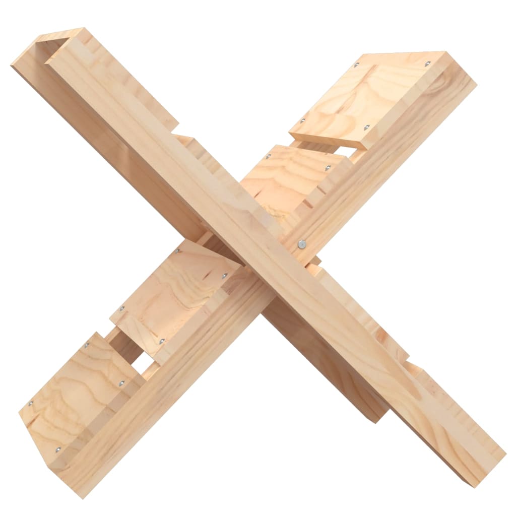 vidaXL Stojalo za drva 47x39,5x48 cm trdna borovina