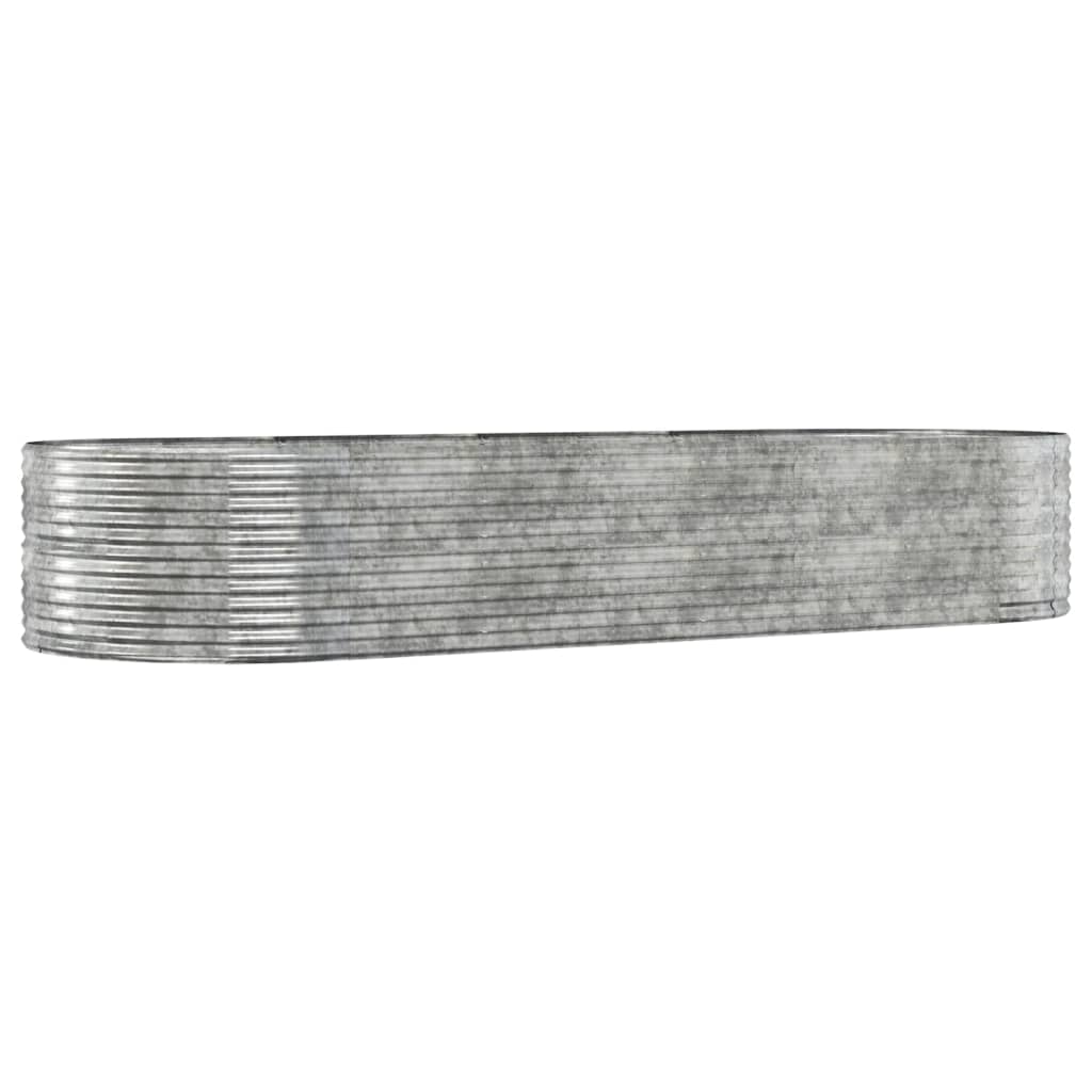 vidaXL Visoka greda srebrna 367x140x68 cm prašno premazano jeklo