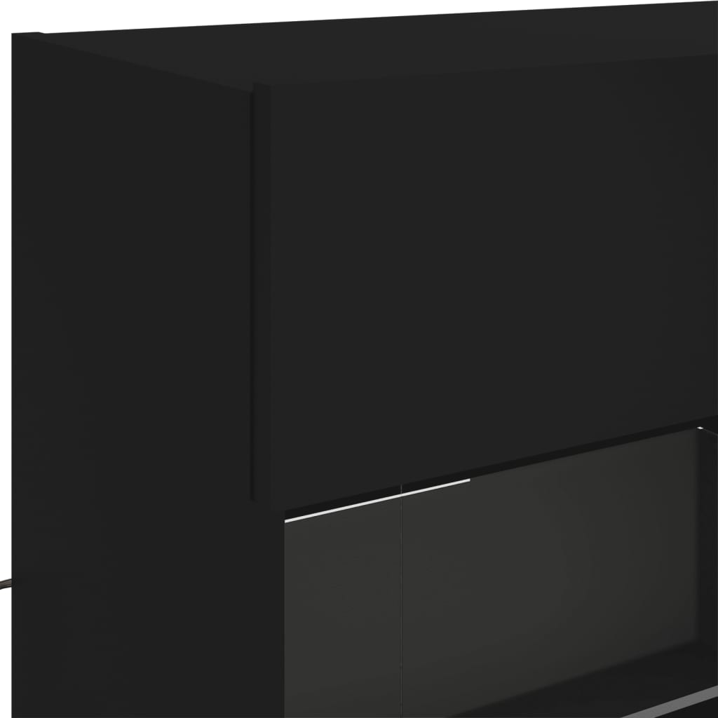 vidaXL Stenske TV omarice z LED lučkami 6 kosov črne