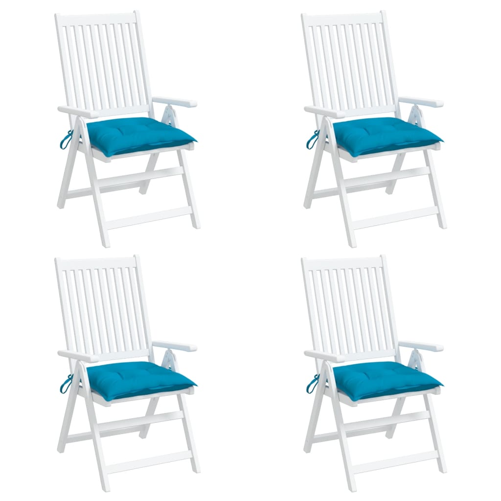 vidaXL Blazine za stole 4 kosi svetlo modre 40x40x7 cm oxford tkanina