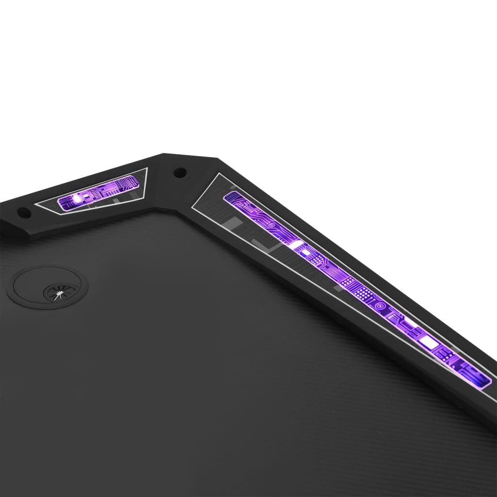 vidaXL Gaming miza LED Y-oblike črna 110x60x75 cm