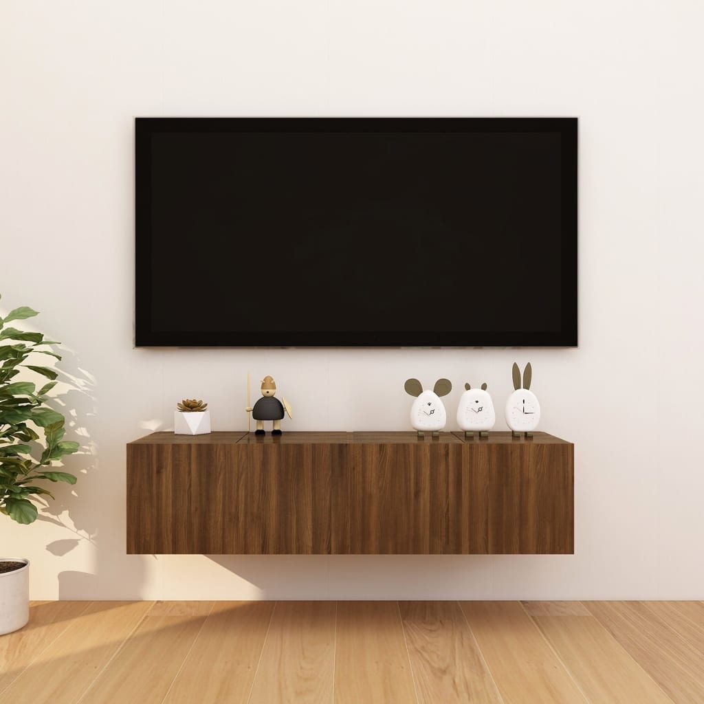 vidaXL Stenska TV omarica 4 kosi rjavi hrast 30,5x30x30 cm