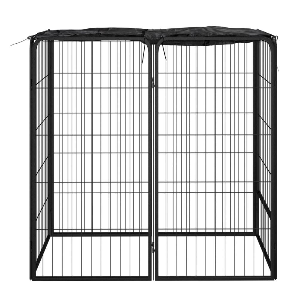 vidaXL Pasja ograda 6 panelov črna 50x100 cm jeklo s prašnim premazom