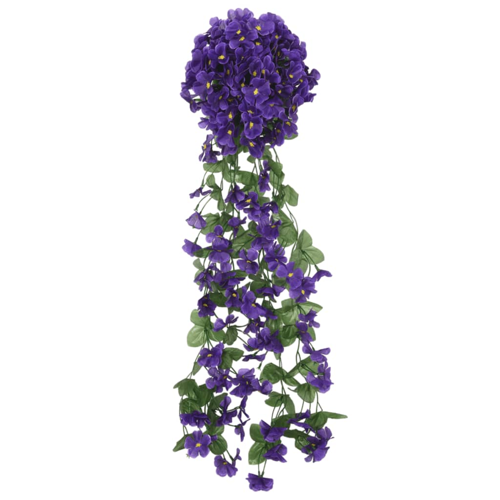 vidaXL Girlanda iz umetnega cvetja 3 kosi temno vijolična 85 cm