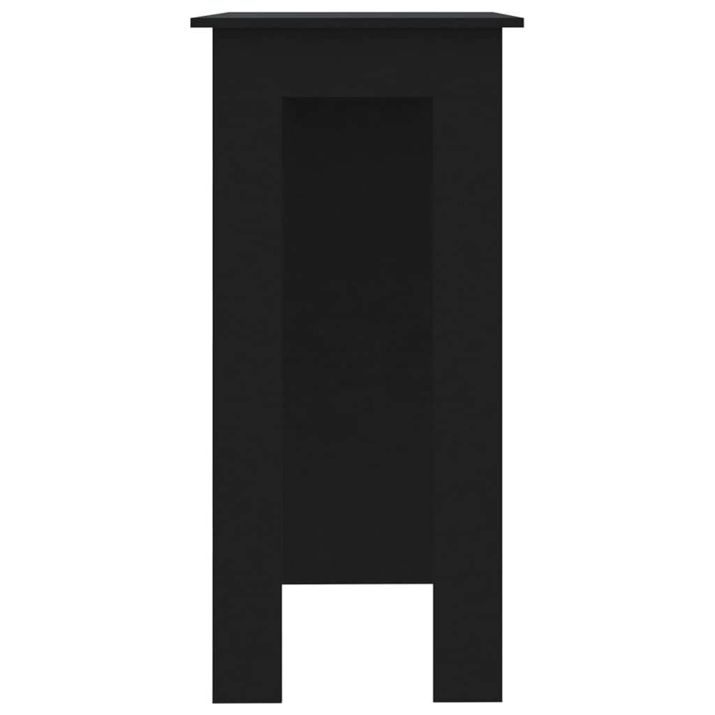 vidaXL Barska miza s polico črna 102x50x103,5 cm iverna plošča