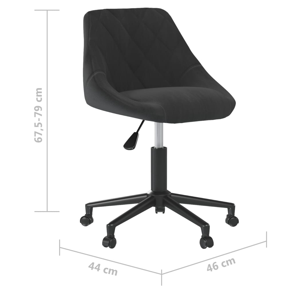 vidaXL Vrtljiv pisarniški stol črn žamet