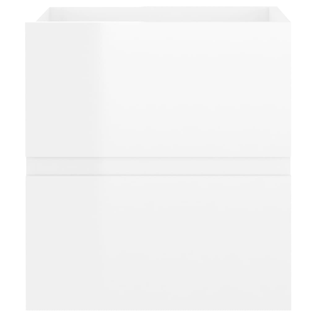 vidaXL Kopalniško pohištvo visok sijaj bele barve iverna plošča